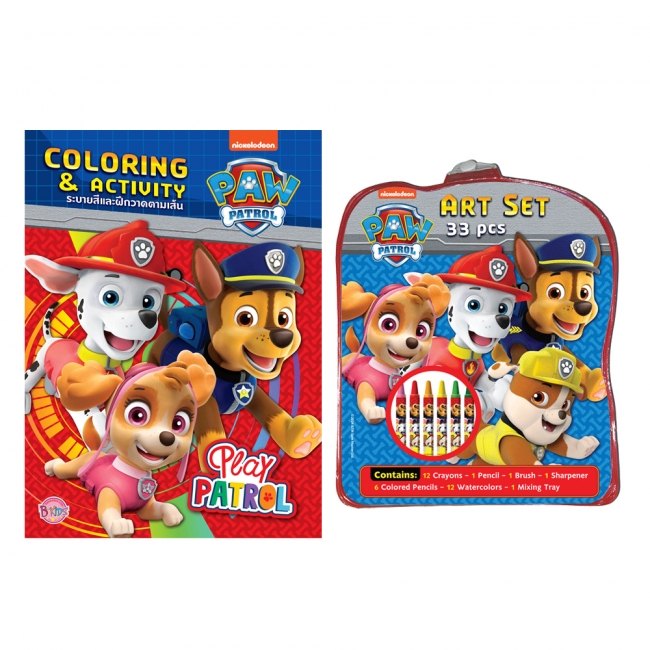 PAW PATROL ระบายสีและฝึกวาดตามเส้น Play PATROL + ชุดอุปกรณ์ระบายสี